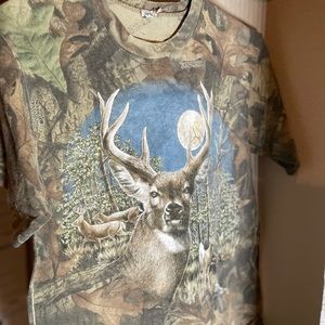 Teen Boy Deer Camo Short Sleeve T-shirt -Small
